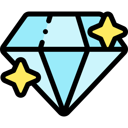 Diamond Detailed Rounded Lineal color icon