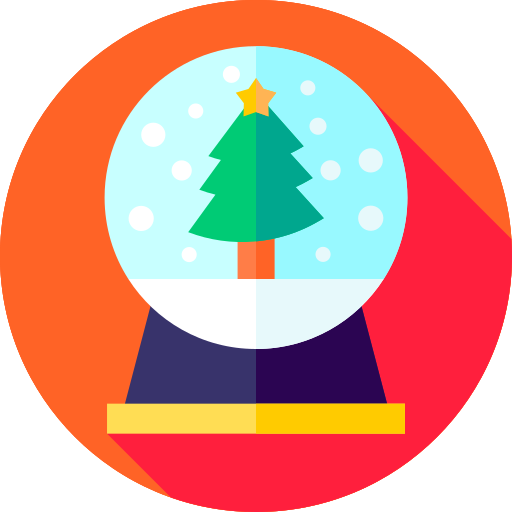 Snow globe Flat Circular Flat icon