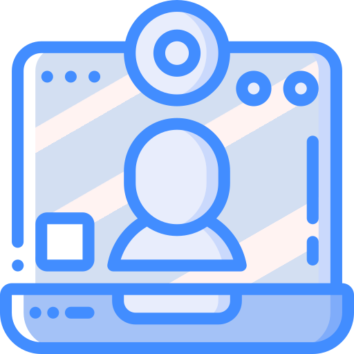 video-chat Basic Miscellany Blue icon