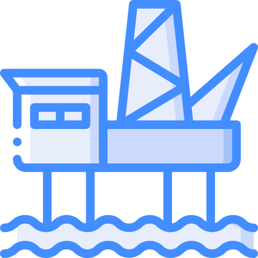 Oil rig Basic Miscellany Blue icon