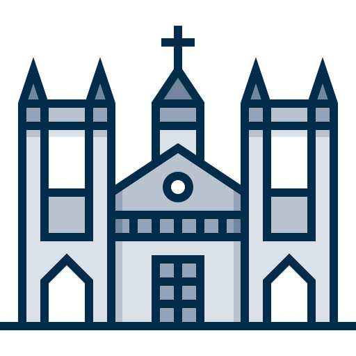 Church Detailed Grey Lineal color icon