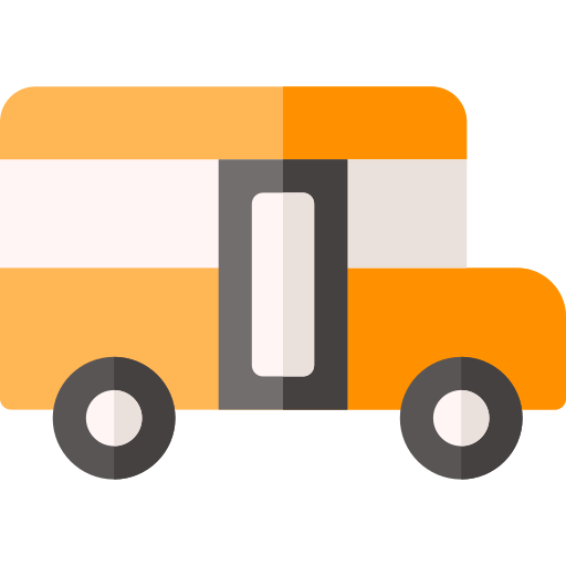 autobús escolar Basic Rounded Flat icono