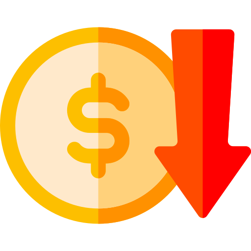 devaluación Basic Rounded Flat icono