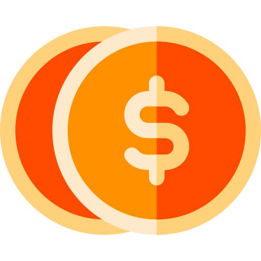 dollar munt Basic Rounded Flat icoon
