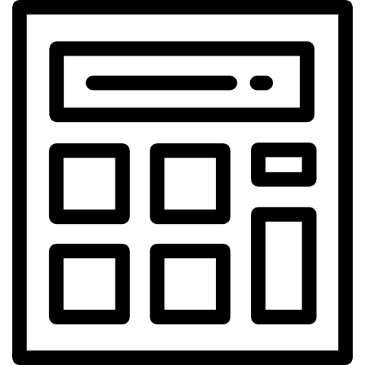 kalkulator Detailed Rounded Lineal ikona