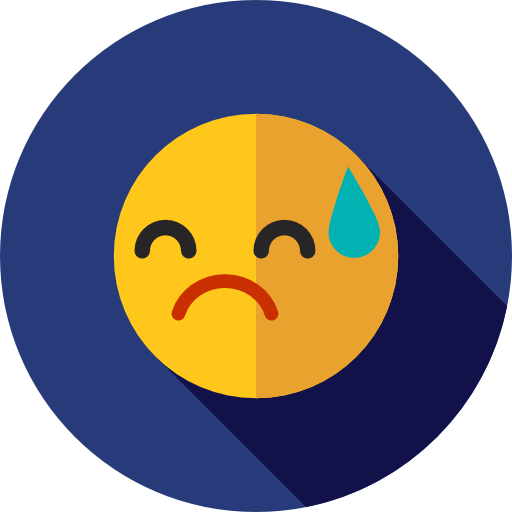 triste Flat Circular Flat icono