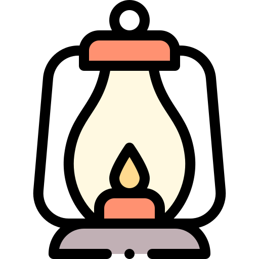 Oil lamp Detailed Rounded Lineal color icon