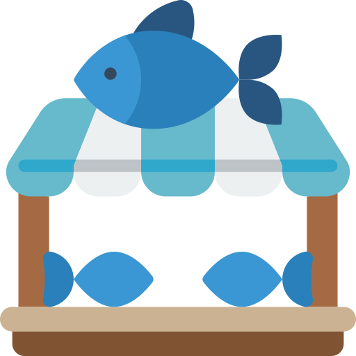 mercato del pesce Basic Miscellany Flat icona
