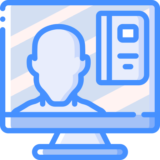 Online learning Basic Miscellany Blue icon