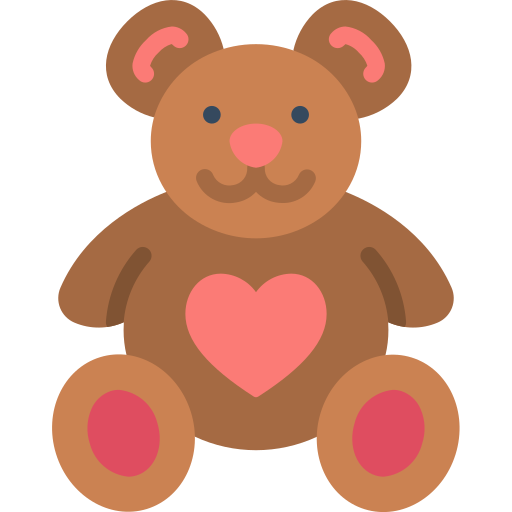 Teddy bear Basic Miscellany Flat icon