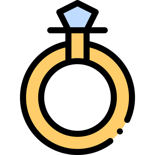 anillo de diamantes Detailed Rounded Lineal color icono