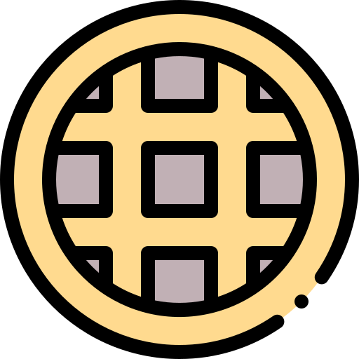 Waffle Detailed Rounded Lineal color icon