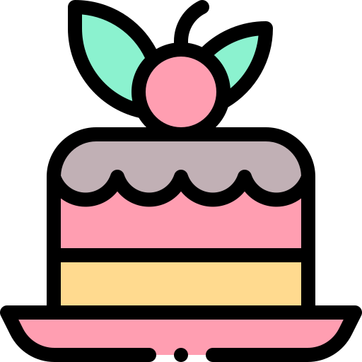 Cake piece Detailed Rounded Lineal color icon
