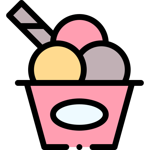 Ice cream cup Detailed Rounded Lineal color icon