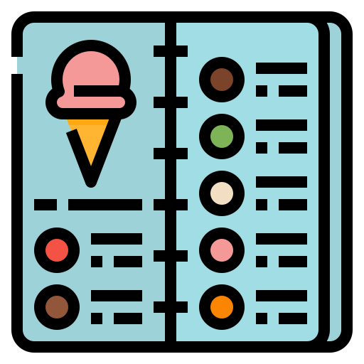 menu Aphiradee (monkik) Lineal Color icoon