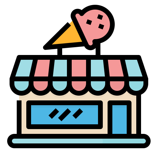 Магазин мороженого Aphiradee (monkik) Lineal Color иконка