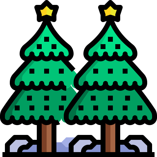 drzewko świąteczne Justicon Lineal Color ikona