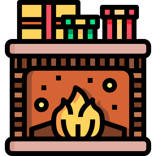 Fireplace Justicon Lineal Color icon