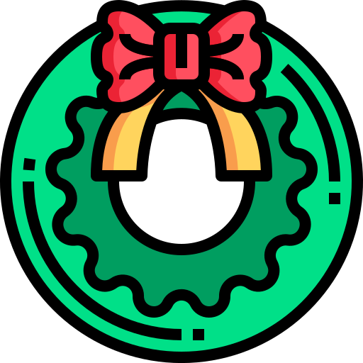 corona de navidad Justicon Lineal Color icono