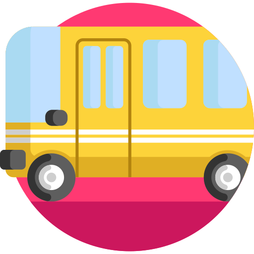 School bus Detailed Flat Circular Flat icon