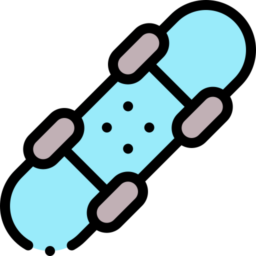 skateboard Detailed Rounded Lineal color icon