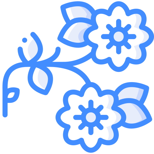 Flower Basic Miscellany Blue icon