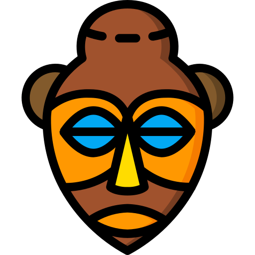 maschera africana Basic Miscellany Lineal Color icona