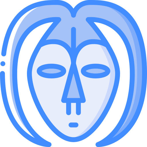 African mask Basic Miscellany Blue icon