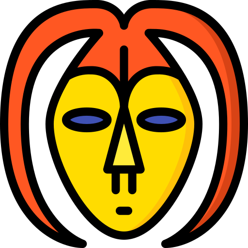 maschera africana Basic Miscellany Lineal Color icona