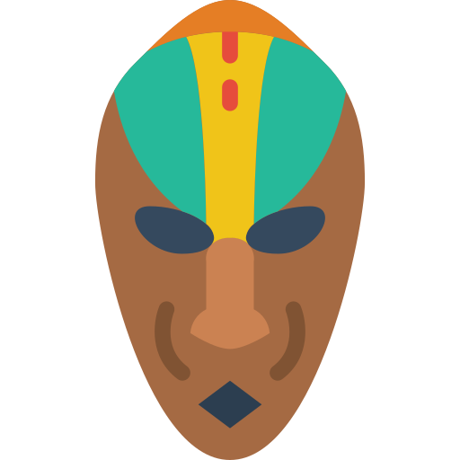 Máscara africana Basic Miscellany Flat icono