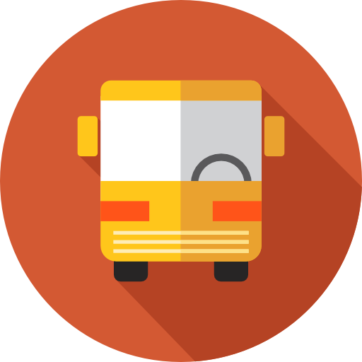 autobus szkolny Flat Circular Flat ikona