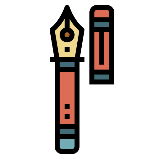 pluma fuente Smalllikeart Lineal Color icono