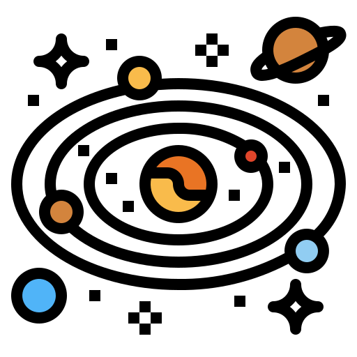 orbita Smalllikeart Lineal Color icono