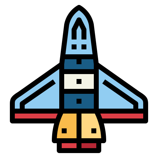 Spaceship Smalllikeart Lineal Color icon