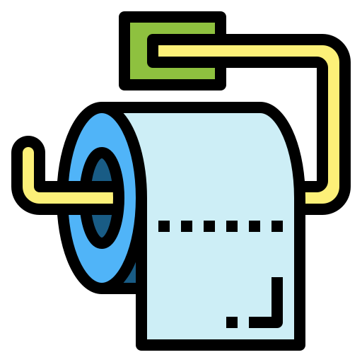 Toilet paper Smalllikeart Lineal Color icon