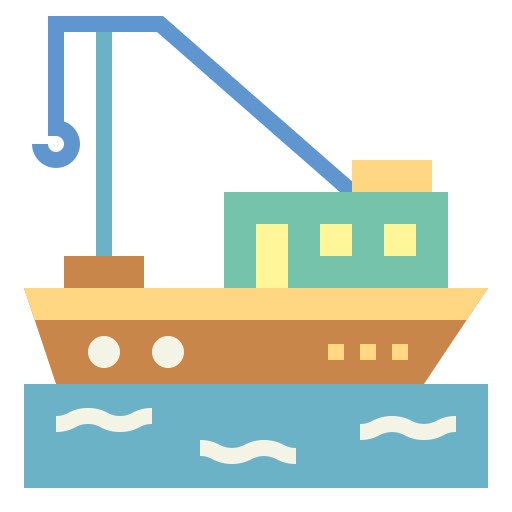 fischerboot Smalllikeart Flat icon