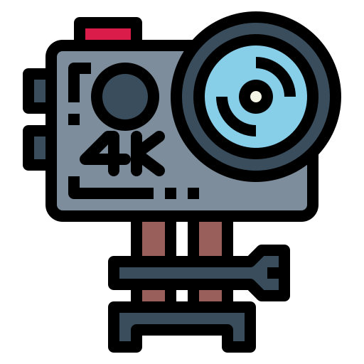 Action camera Smalllikeart Lineal Color icon