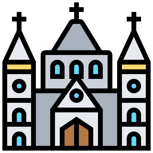 kościół Meticulous Lineal Color ikona