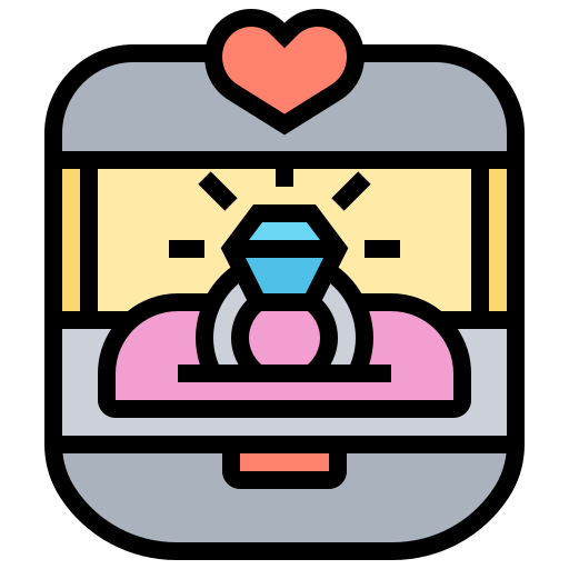 Wedding ring Meticulous Lineal Color icon