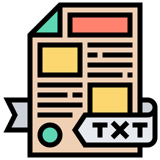 text Meticulous Lineal Color icon
