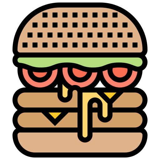 ハンバーガー Meticulous Lineal Color icon