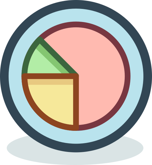 Pie chart Pixel Buddha Premium Lineal color icon