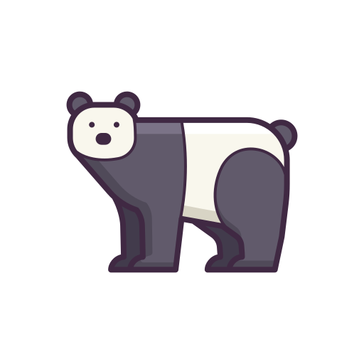 Панда Flaticons Lineal Color иконка