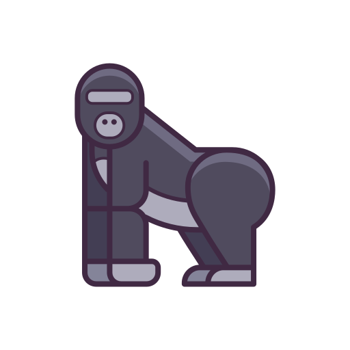 gorila Flaticons Lineal Color icono