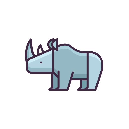 Rhinoceros Flaticons Lineal Color icon
