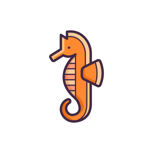caballo de mar Flaticons Lineal Color icono