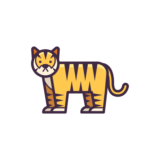 tigre Flaticons Lineal Color icono