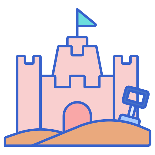 castillo de arena Flaticons Lineal Color icono