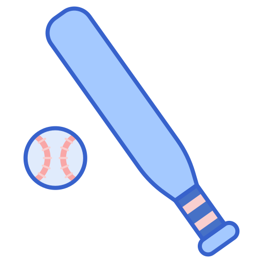 kij baseball'owy Flaticons Lineal Color ikona