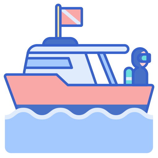 Лодка Flaticons Lineal Color иконка